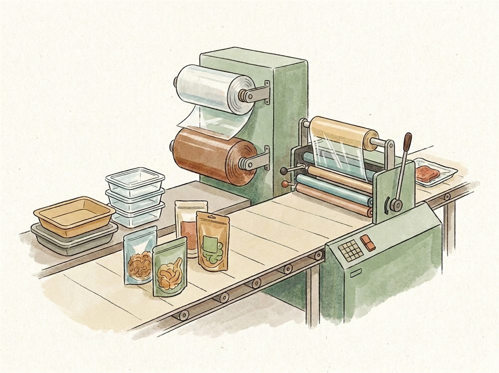 包装資材・容器・包装機械のイラスト